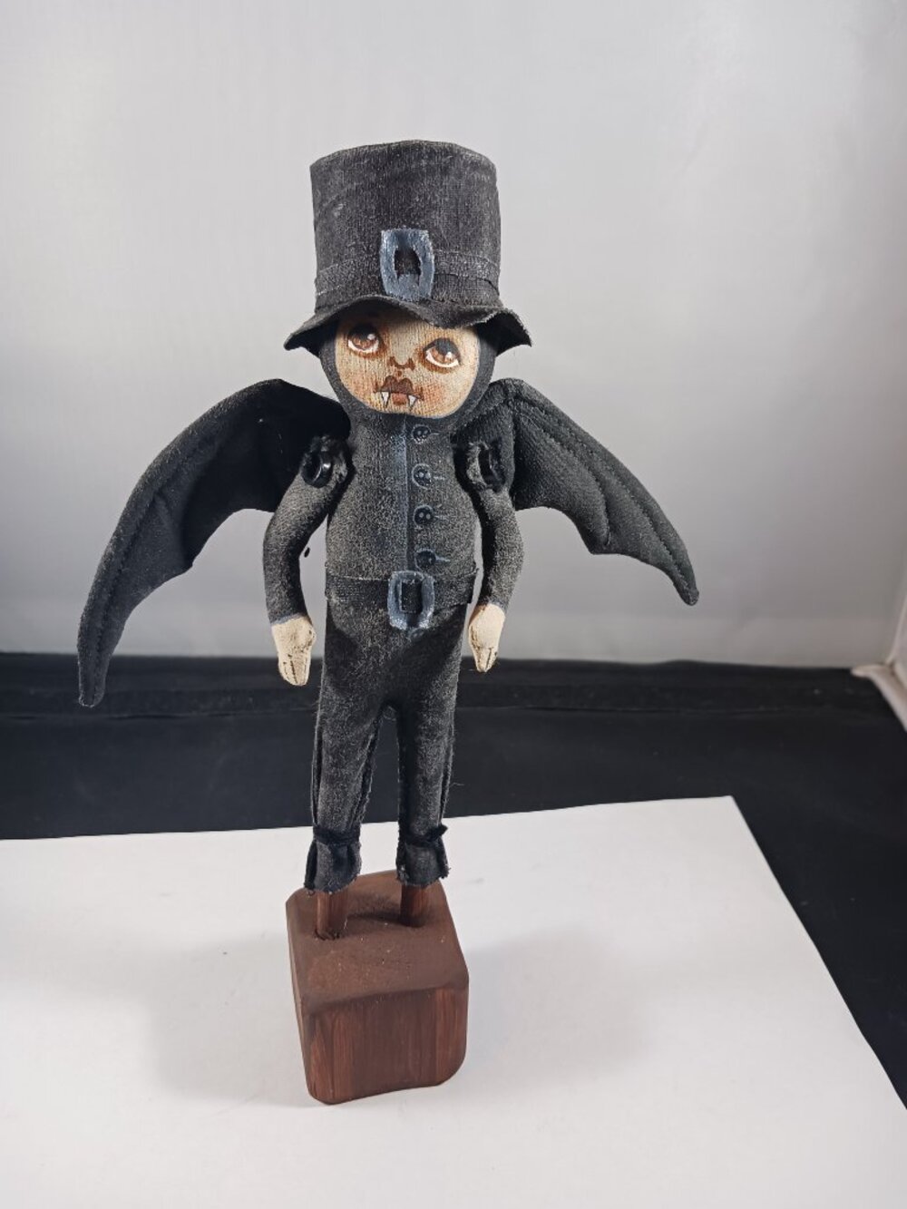 Handmade Bat Halloween Art Doll Primitive Style Collectable Keepsake - Picture 10 of 10